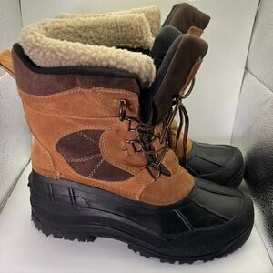Weatherproof Duck Snow Boots‎ Men's 12 Brown Suede Thermolite Lined Tundra Tan
